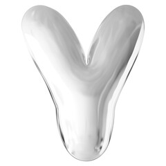 Silver Letter Y Font Bubble