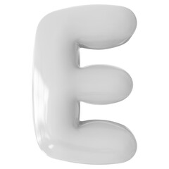 White Letter E Font Bubble