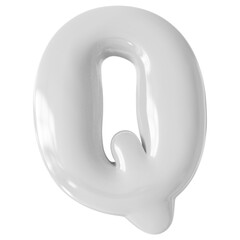 White Letter Q Font Bubble