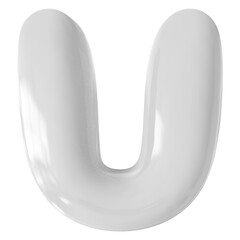 White Letter U Font Bubble