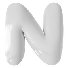 White Letter N Font Bubble