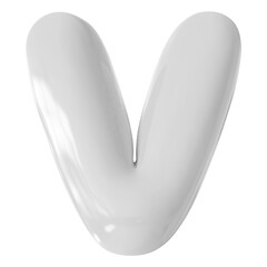 White Letter V Font Bubble