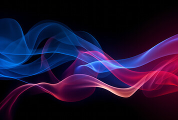 Colorful smoke against a black background, characterized by vivid light navy and magenta hues, digitally enhanced for a visually striking and iconic effect.