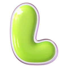 Green Letter L Font Bubble