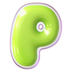 Green Letter P Font Bubble
