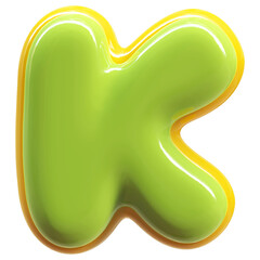 Green Letter K Font Bubble