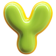 Green Letter Y Font Bubble