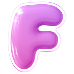 Pink Letter F Font Bubble