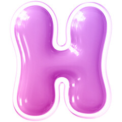 Pink Letter H Font Bubble