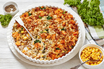 Sausage Hash Brown Breakfast Casserole, top view