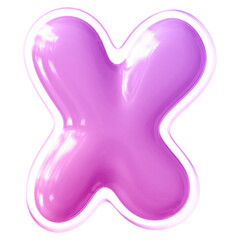Pink Letter X Font Bubble