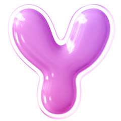 Pink Letter Y Font Bubble