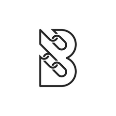 The Logo is a chain and letter B. elegant and outline. © Malika
