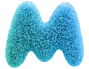 Blue Letter L Font Bead