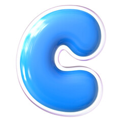 Blue Letter C Font Bubble