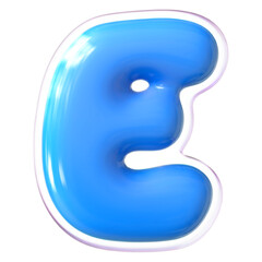 Blue Letter E Font Bubble