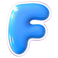Blue Letter F Font Bubble