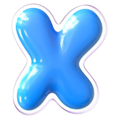 Blue Letter X Font Bubble