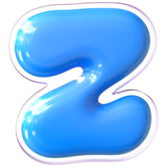 Blue Letter Z Font Bubble