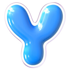 Blue Letter Y Font Bubble