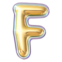 Gold Letter F Font Bubble