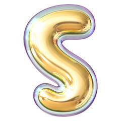 Gold Letter S Font Bubble