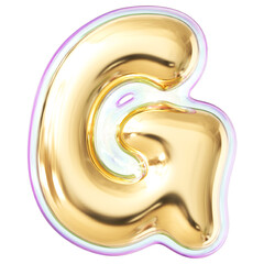 Gold Letter G Font Bubble