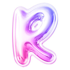 Gradient Letter R Font Bubble