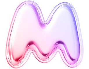 Gradient Letter M Font Bubble