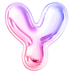 Gradient Letter Y Font Bubble