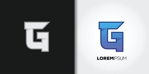 blue modern letter g logo © Dwi