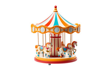 Toy Carousel isolated on transparent background, Generative Ai