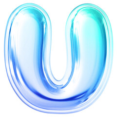 Gradient Letter U Font Bubble