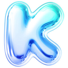 Gradient Letter K Font Bubble