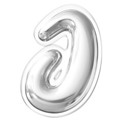 Silver Letter J Font Bubble