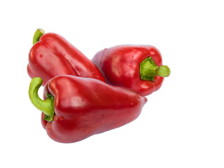Red bell peppers (paprika) isolated with transparent layer