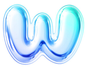 Gradient Letter W Font Bubble