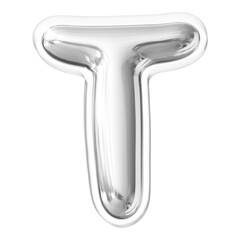 Silver Letter T Font Bubble