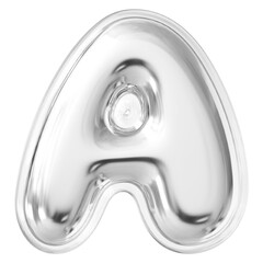 Silver Letter A Font Bubble © Chetra168