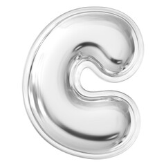 Silver Letter C Font Bubble