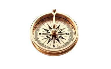 Navigational Aid Compact Compass on Transparent Background