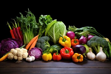 an arrangement of colorful organic vegetables