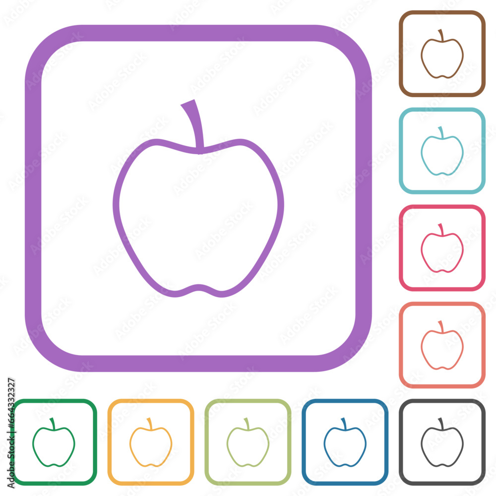 Wall mural apple outline simple icons