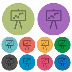Presentation board with graph color darker flat icons