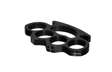 used brass knuckles , fist-load weapon on transparent background