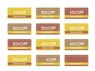 秋カラー　チケット　クーポン　イラスト　セット