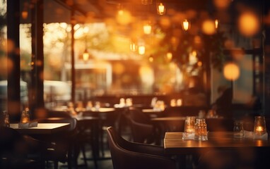 Moody Atmospheric Image, Blurred Ambiance of a Restaurant