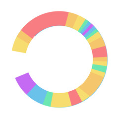 Obraz premium Flat Style Pride Rainbow Circle Ring Symbol, Deconstructed Type