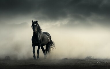 Obraz na płótnie Canvas Graceful Horse under Moonlight