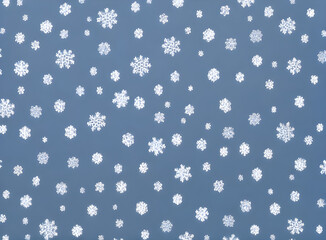 Snowflakes painted background papercut duotone palette.